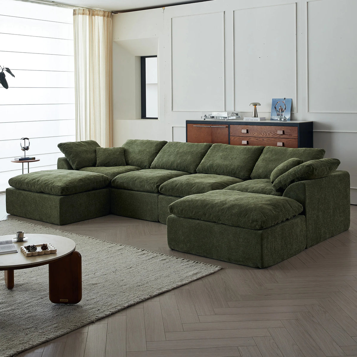 Yeflixvrau Modular U Shaped Sectional Sofa With Deep Cushions