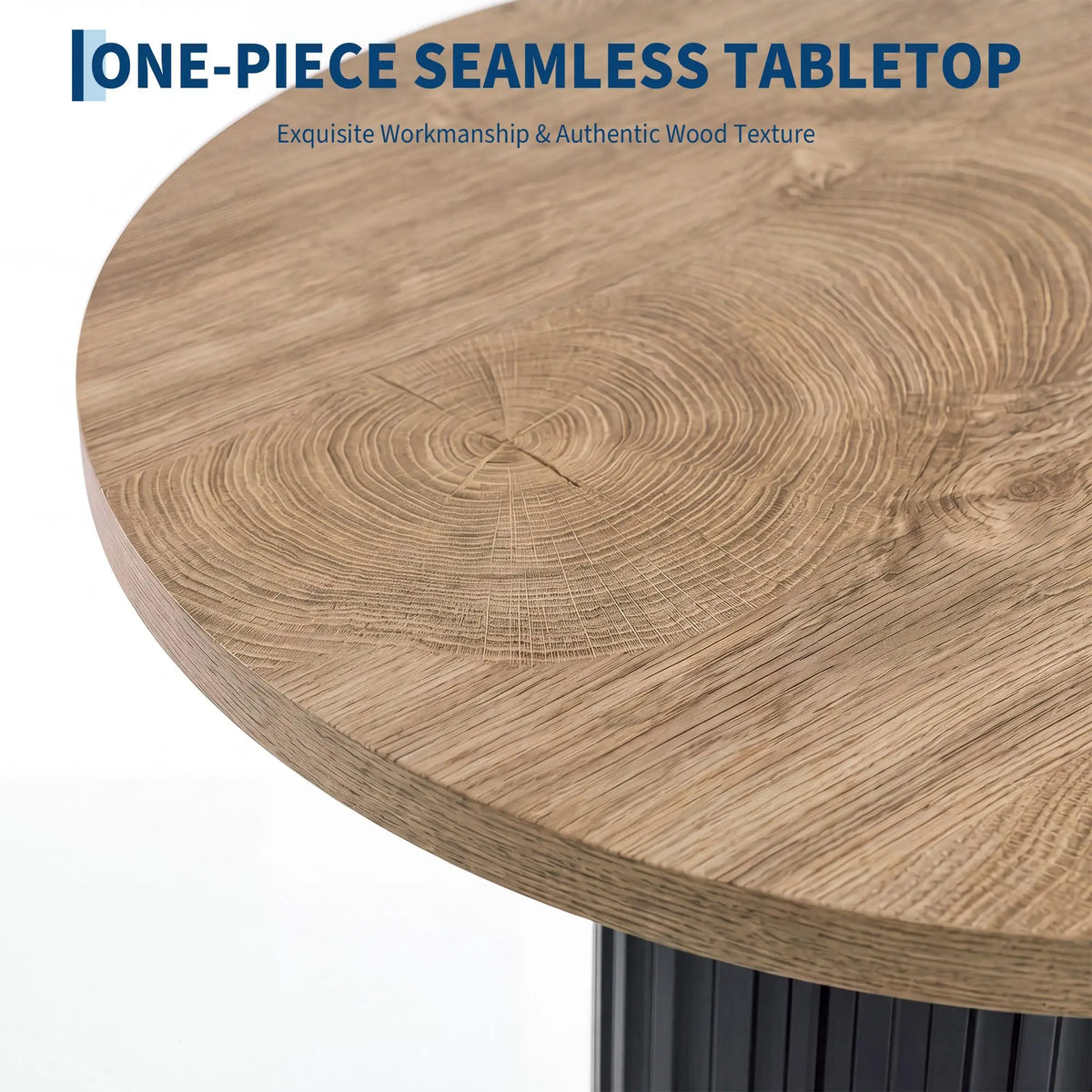 31.5 Inch Round Bar Table, 39.4 Inch High Bistro Pub Table With Iron Wave Base, Footrest, Wood Grain Top For Small Spaces Home