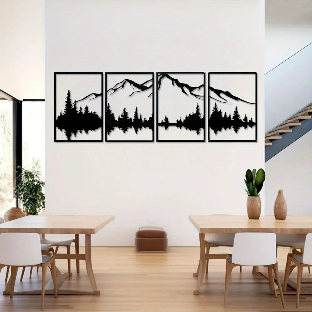 Mountain Metal Wall Art Sculptures for Nature Inspired Home Decor