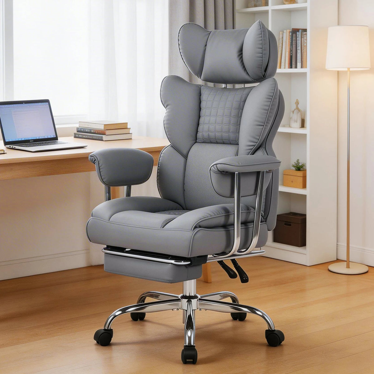 JHK Ergonomic Reclining Office Chair With Footrest And Adjustable Height