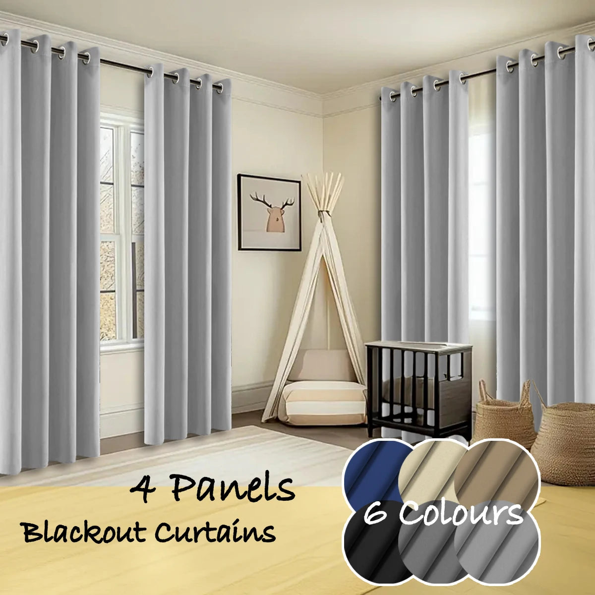 Thermal Insulated Blackout Curtains With Noise Reducing Room Darkening