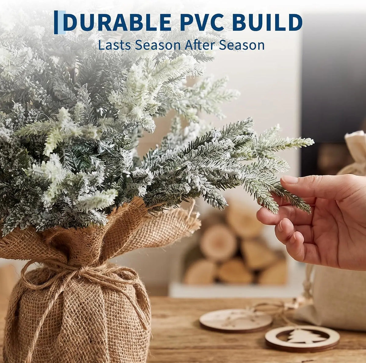 Garvee Flocked Tabletop Christmas Tree for Festive Holiday Decor