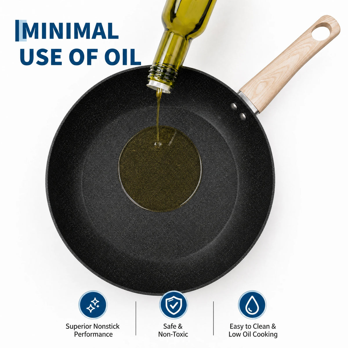 PFAS Free Ceramic Nonstick Cookware Set With Induction Compatibility