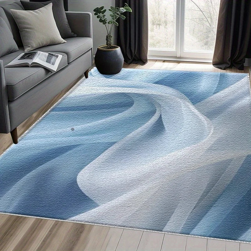 Abstract Wavy Pattern Area Rug for Living Room and Bedroom