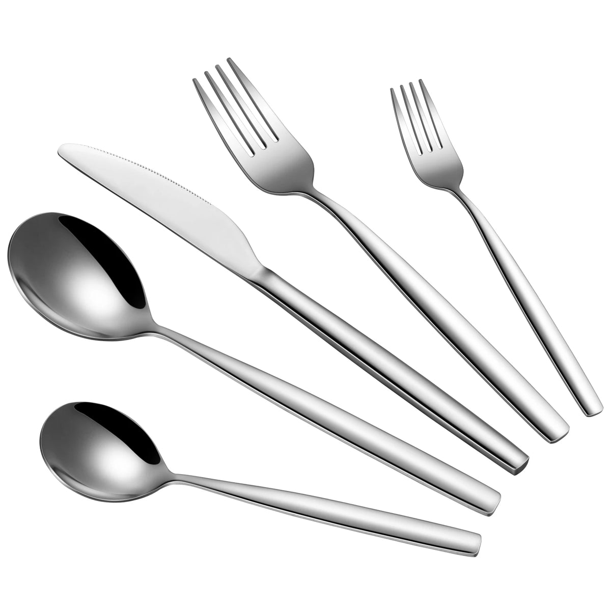 EliteZ Stainless Steel Flatware Set With Steak Knives For Dining