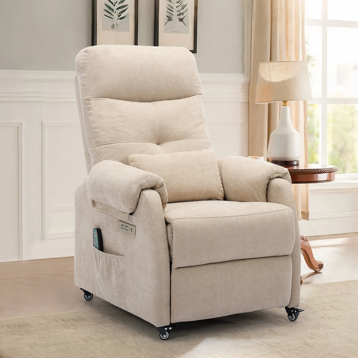 Korser Recliner Chair with Wheels and USB Ports for Home Living