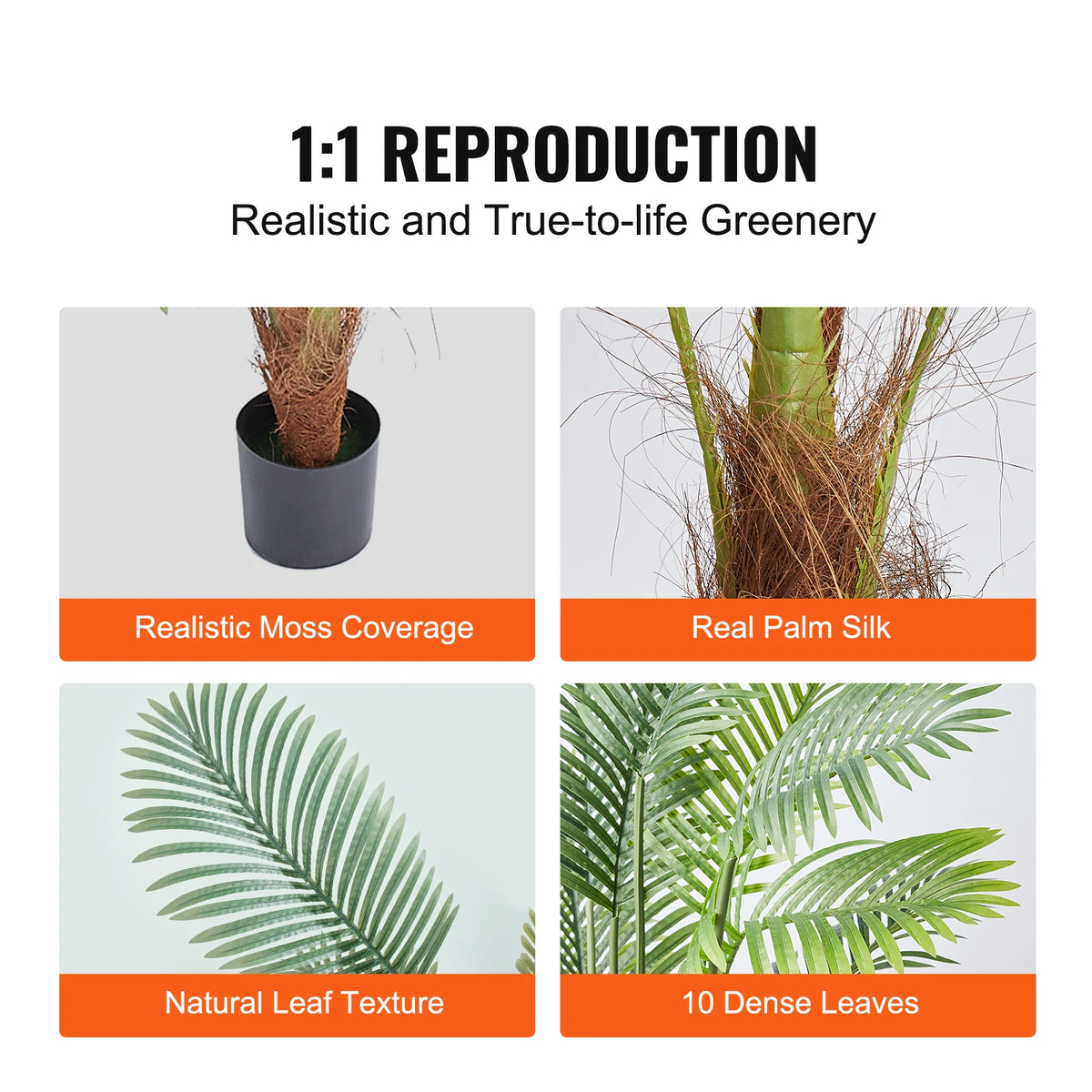 SucceBuy Artificial Palm Tree Faux Plant With Anti-Tip Protection