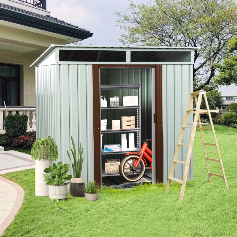 Outdoor Metal Garden Storage Shed With Waterproof Construction