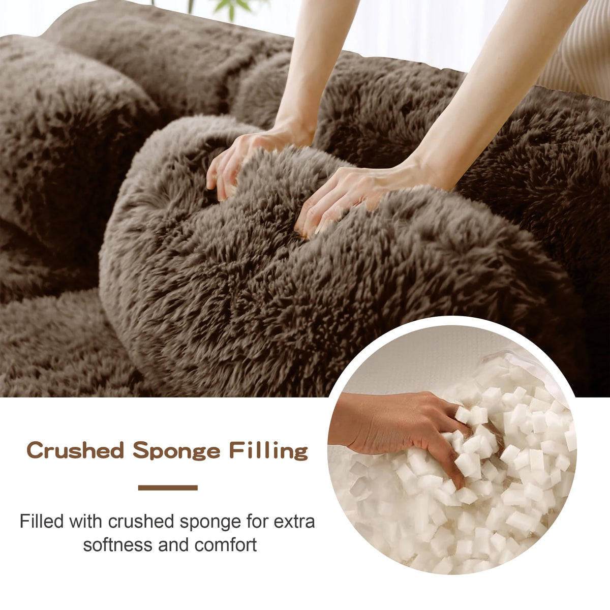 U Shaped Modular Boneless Sofa With Plush Ergonomic Cushions