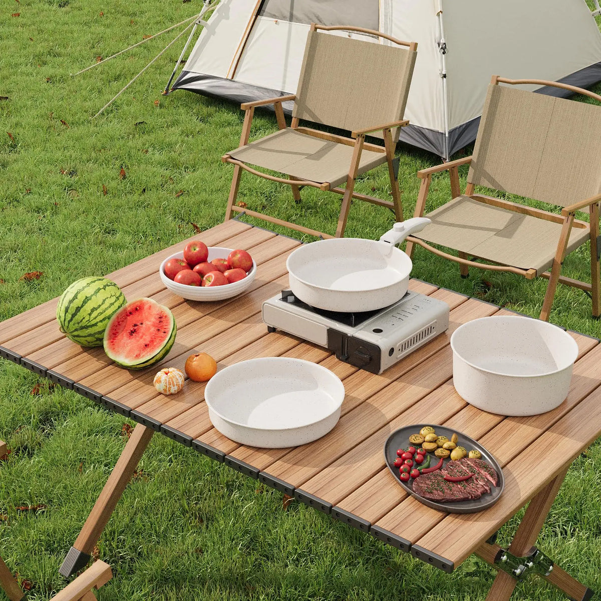 Ceramic Cookware Set With Detachable Handles Nonstick Induction Pots