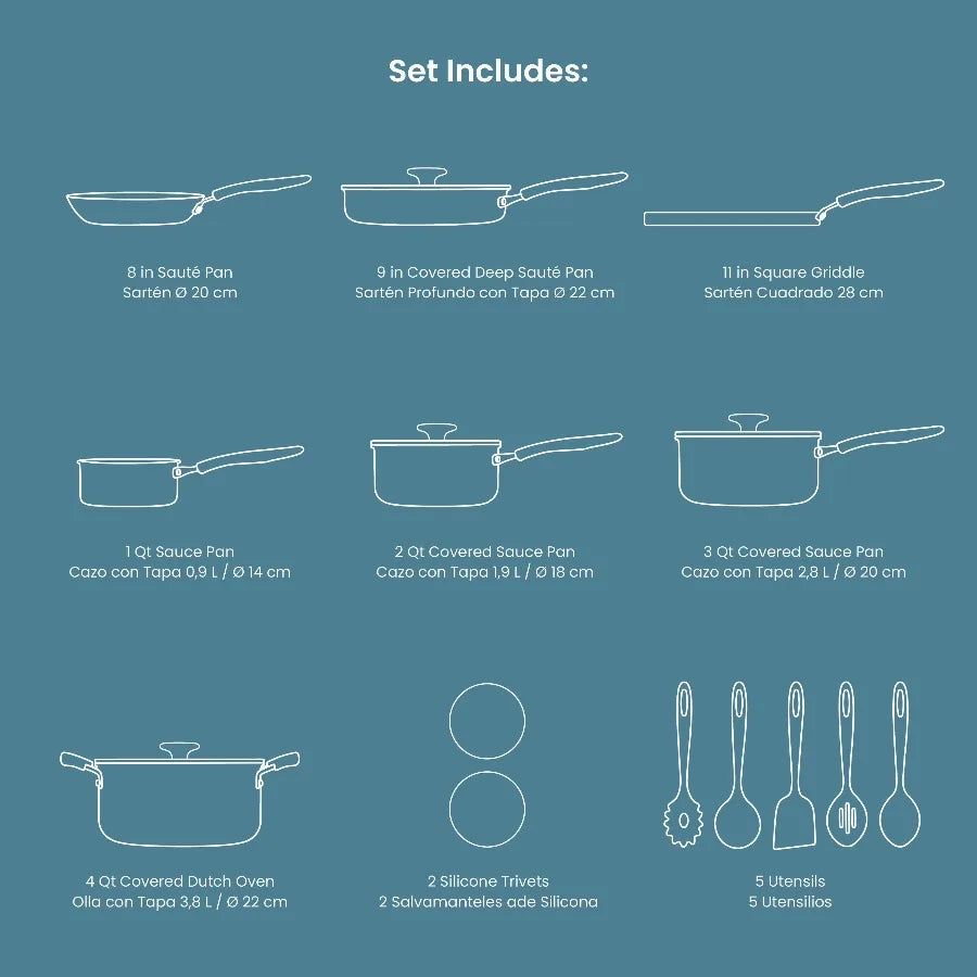 Tramontina Primaware Nonstick Aluminum Cookware Set For Everyday Cooking