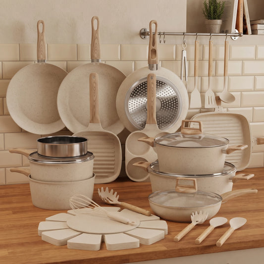 PFAS Free Ceramic Nonstick Cookware Set With Induction Compatibility