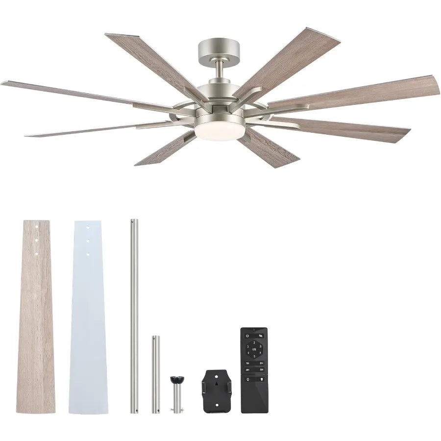 Quiet Reversible Ceiling Fan With Dimmable Light Remote Six Speeds