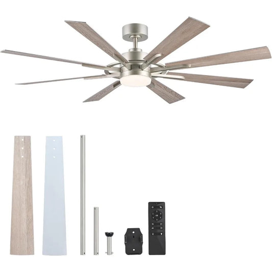 Quiet Reversible Ceiling Fan With Dimmable Light Remote Six Speeds