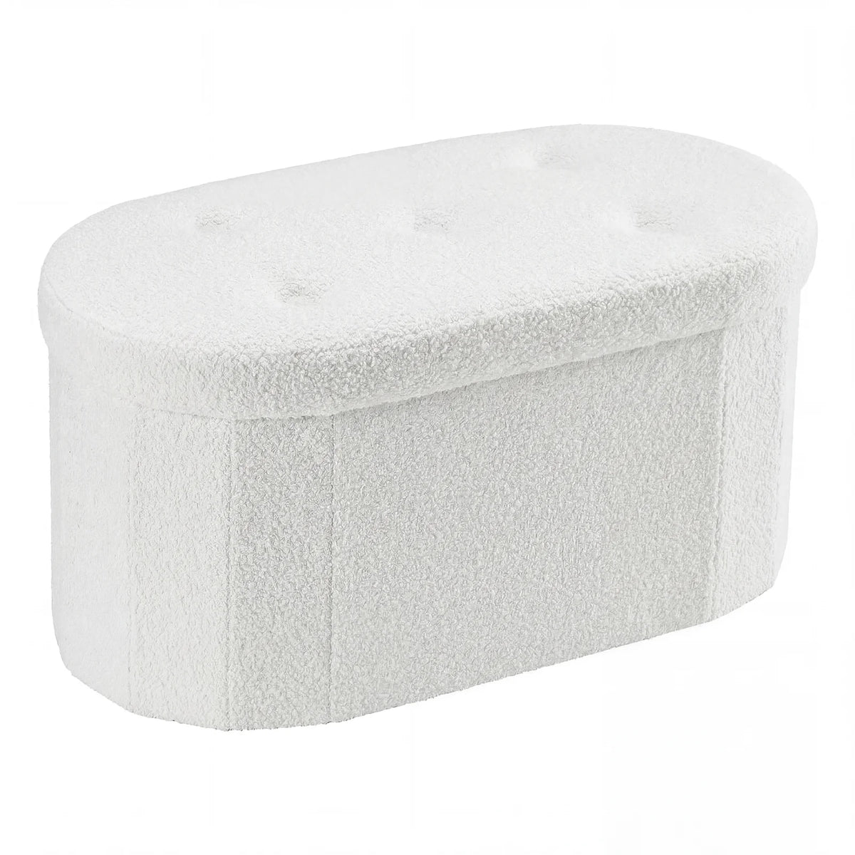 MCQ Faux Fur Storage Ottoman Stool for Bedroom Vanity Seating