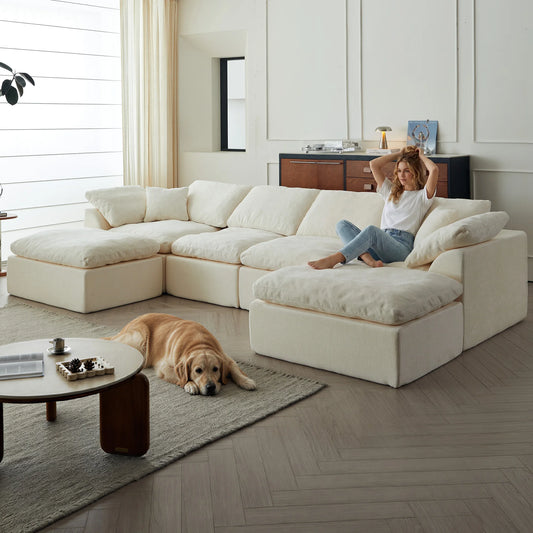 Yeflixvrau Modular U Shaped Sectional Sofa With Deep Cushions