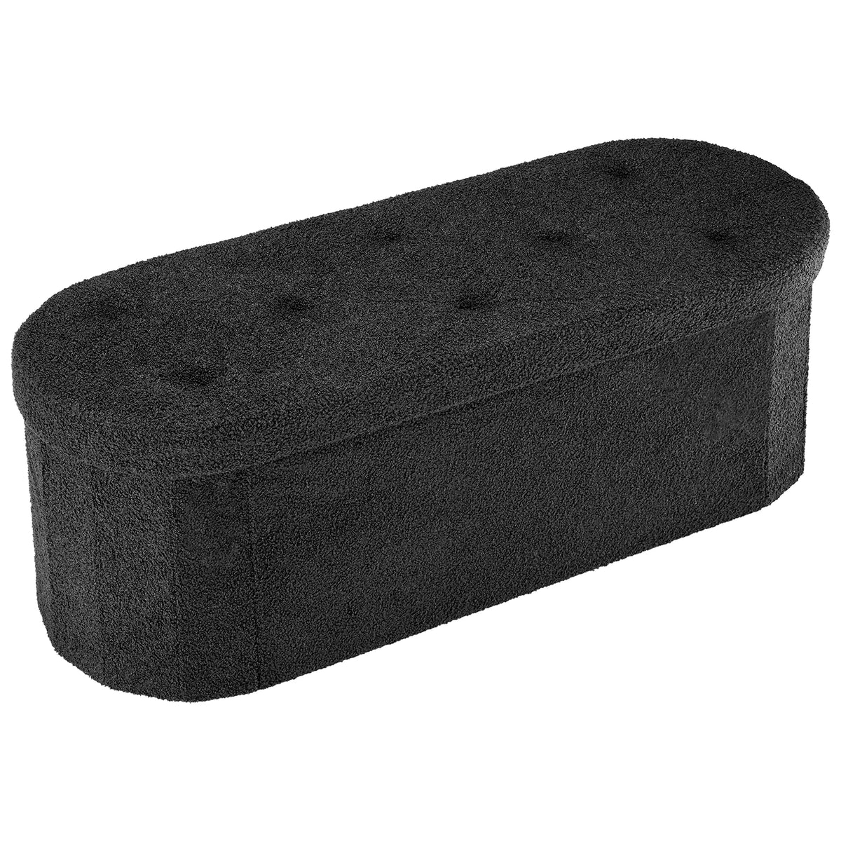 MCQ Faux Fur Storage Ottoman Stool for Bedroom Vanity Seating