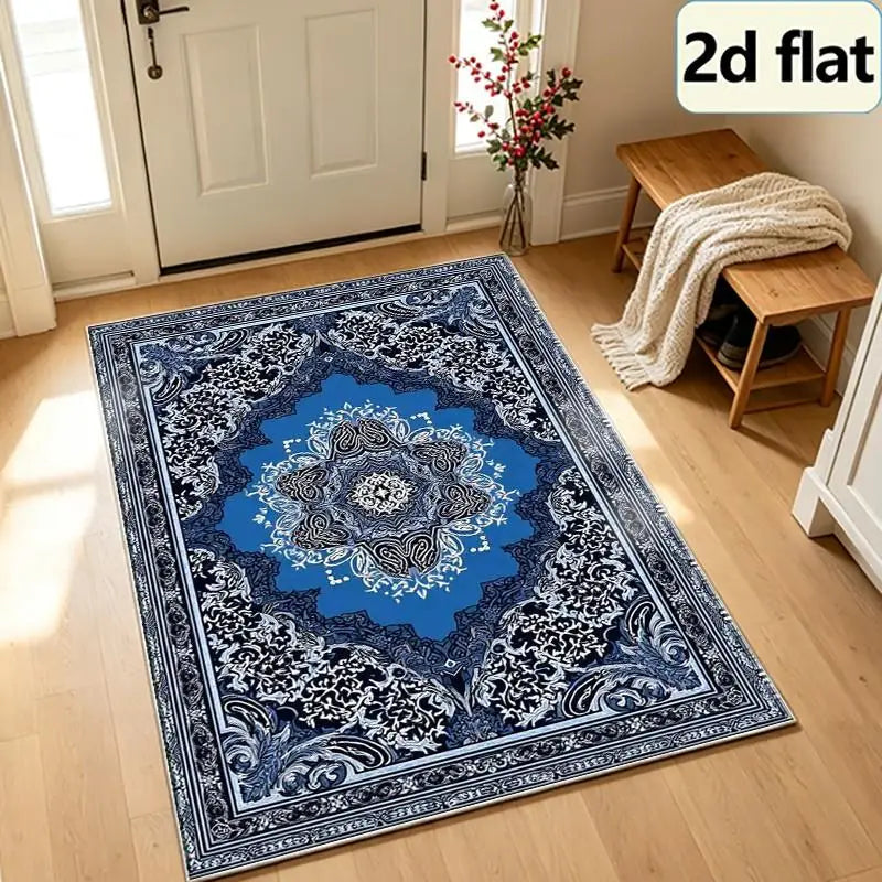 Traditional Oriental Medallion Pattern Area Rug for Living Room Decor