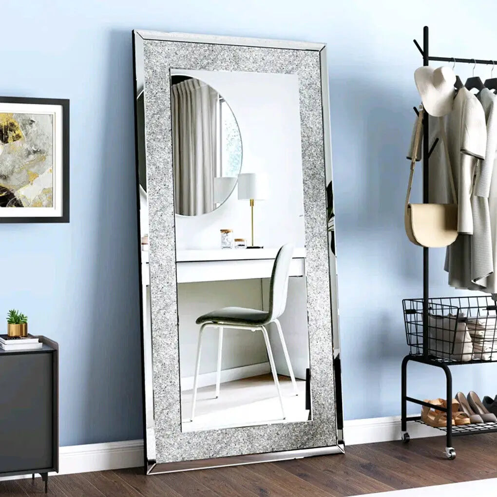 LUVODI Crystal Rhinestone Wall Mounted Vanity Dressing Mirror