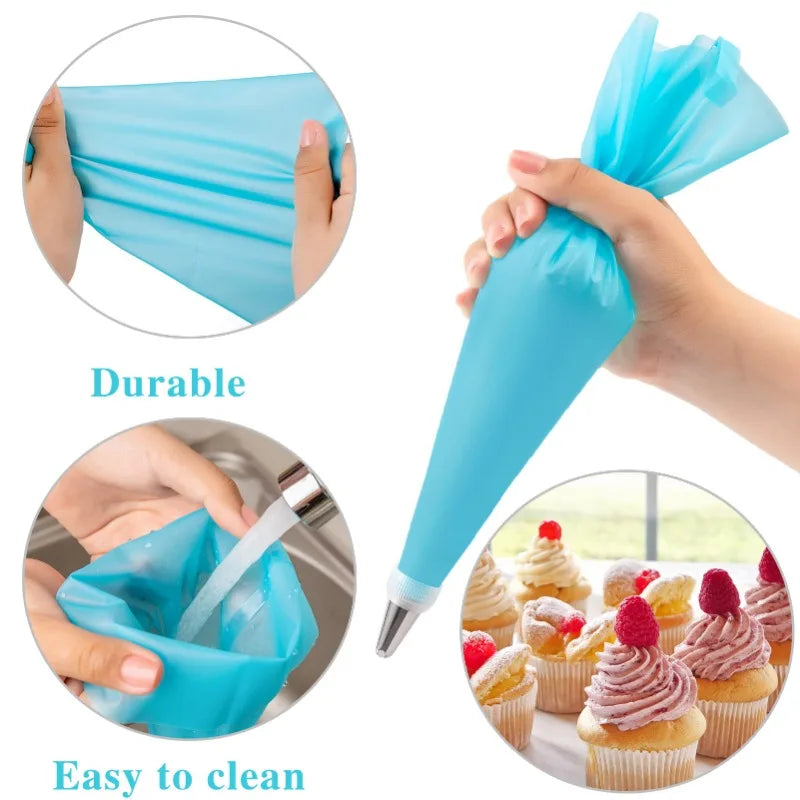 Nifogo Reusable Piping Bag Kit With Icing Tips Set
