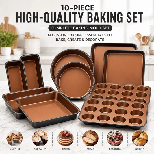 Carbon Steel Nonstick Bakeware Set with Cake Muffin Bread Pans