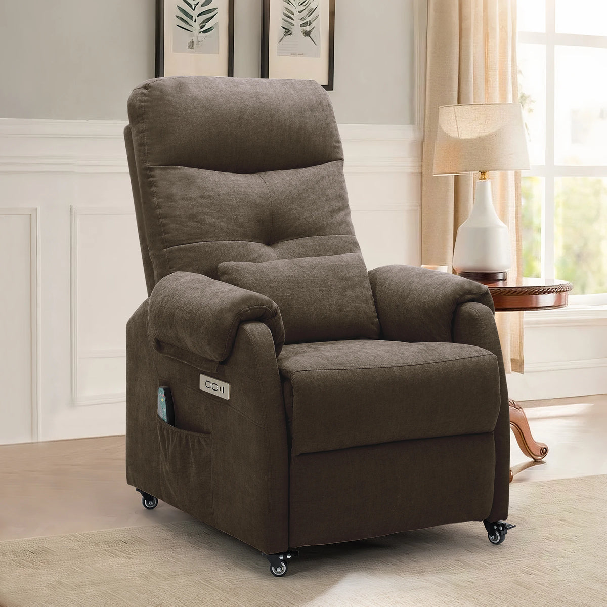Korser Recliner Chair with Wheels and USB Ports for Home Living