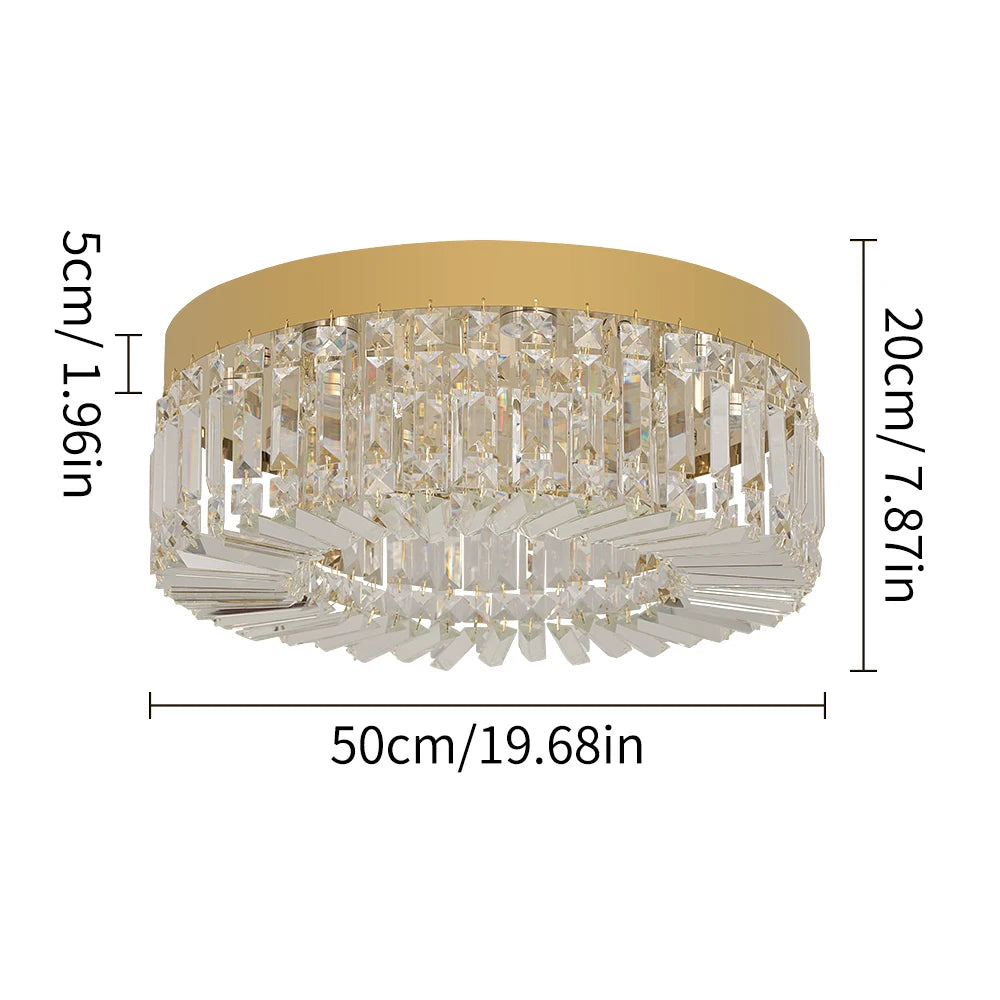 VETRULUS Crystal LED Ceiling Chandelier for Living Rooms