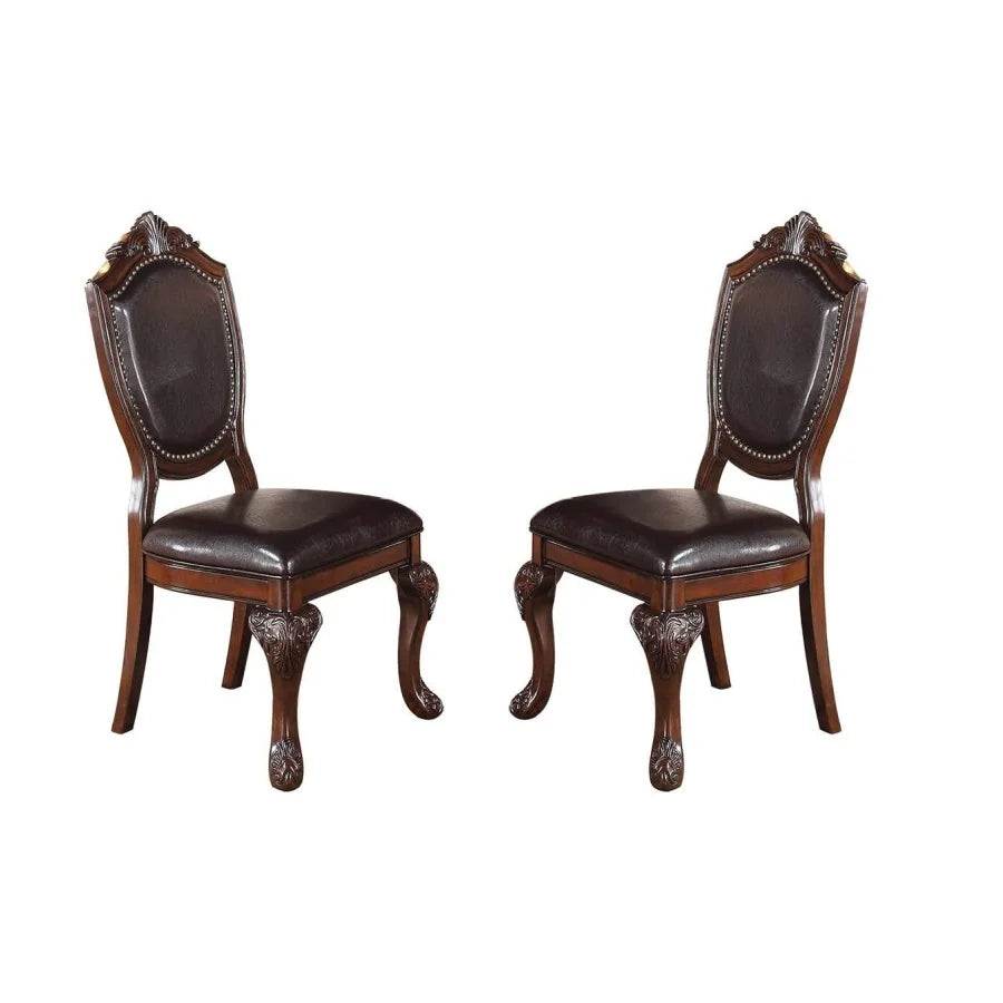 Traditional Formal Dining Table Set with Padded Side Chairs