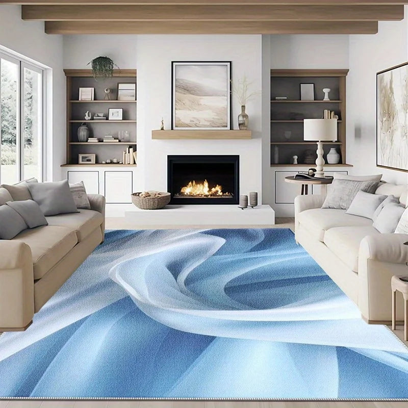 Abstract Wavy Pattern Area Rug for Living Room and Bedroom