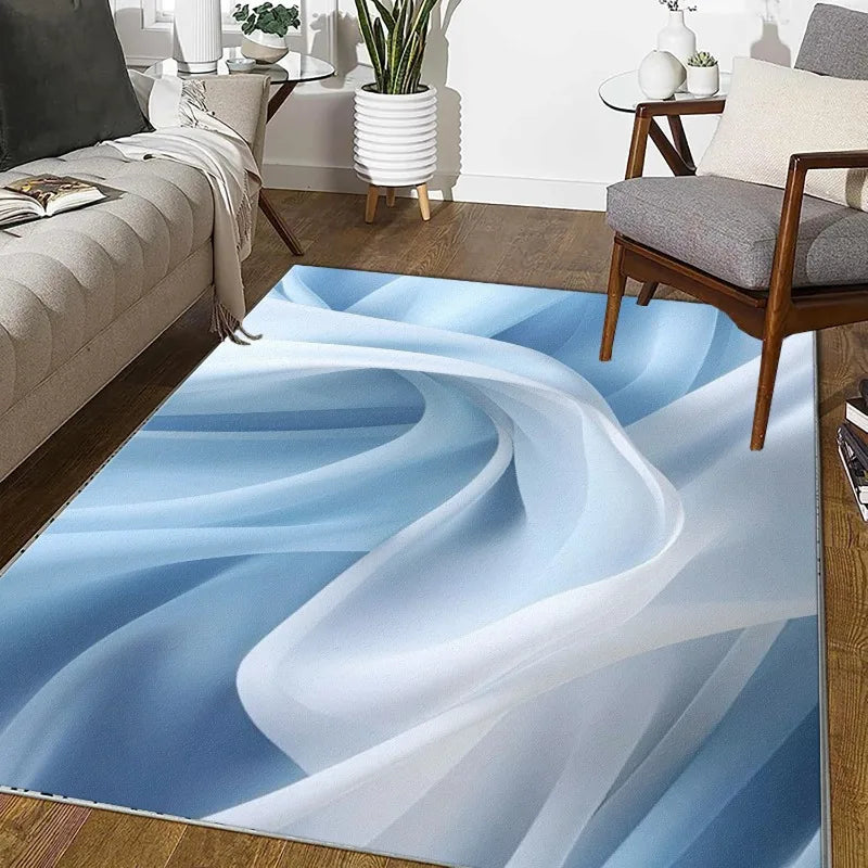 Abstract Wavy Pattern Area Rug for Living Room and Bedroom