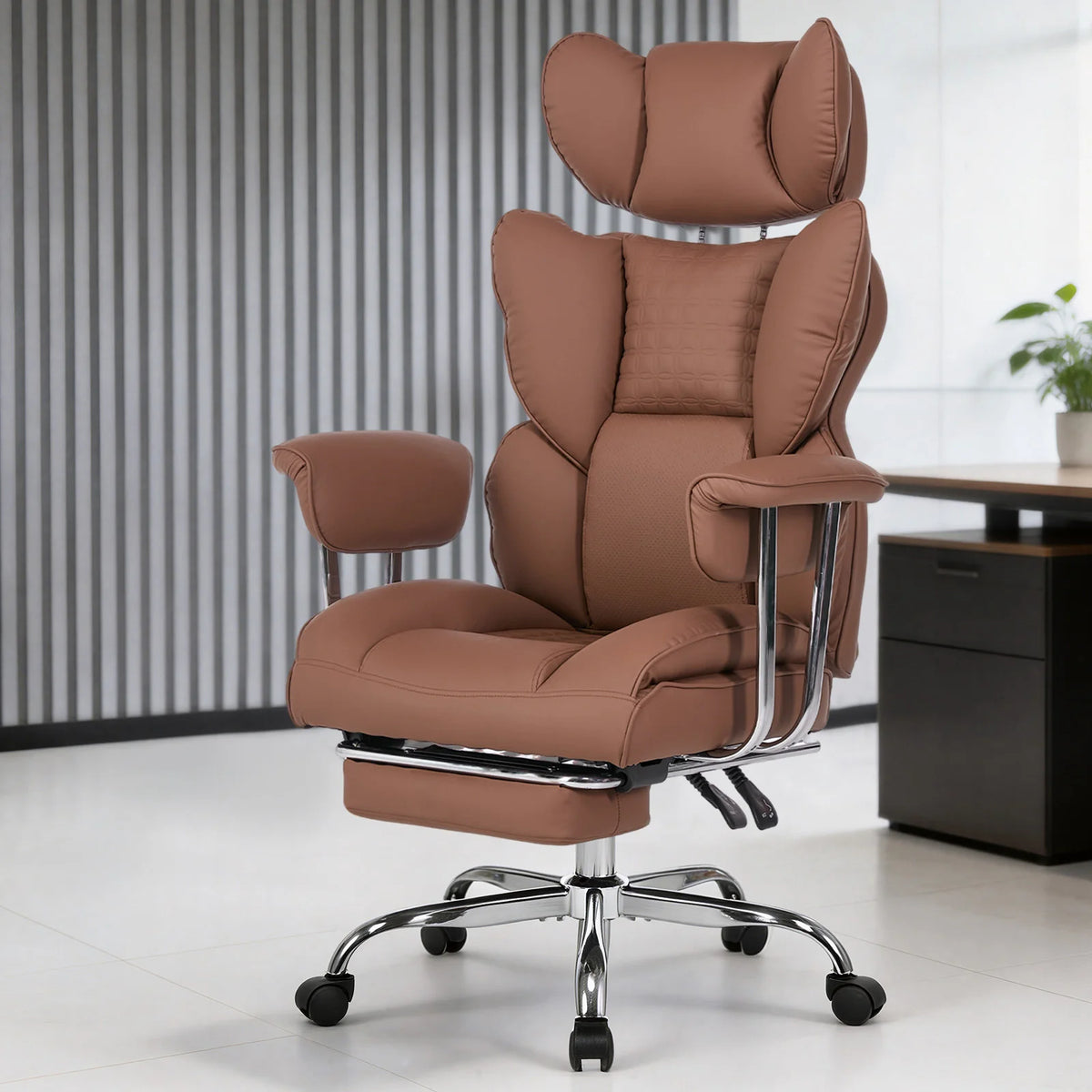JHK Ergonomic Reclining Office Chair With Footrest And Adjustable Height