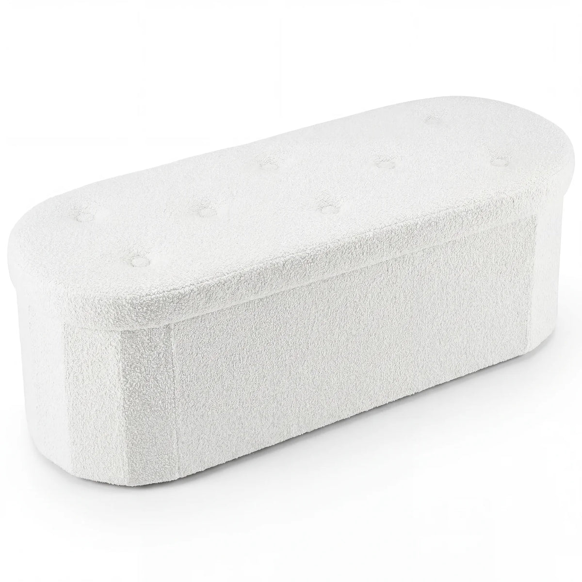 MCQ Faux Fur Storage Ottoman Stool for Bedroom Vanity Seating