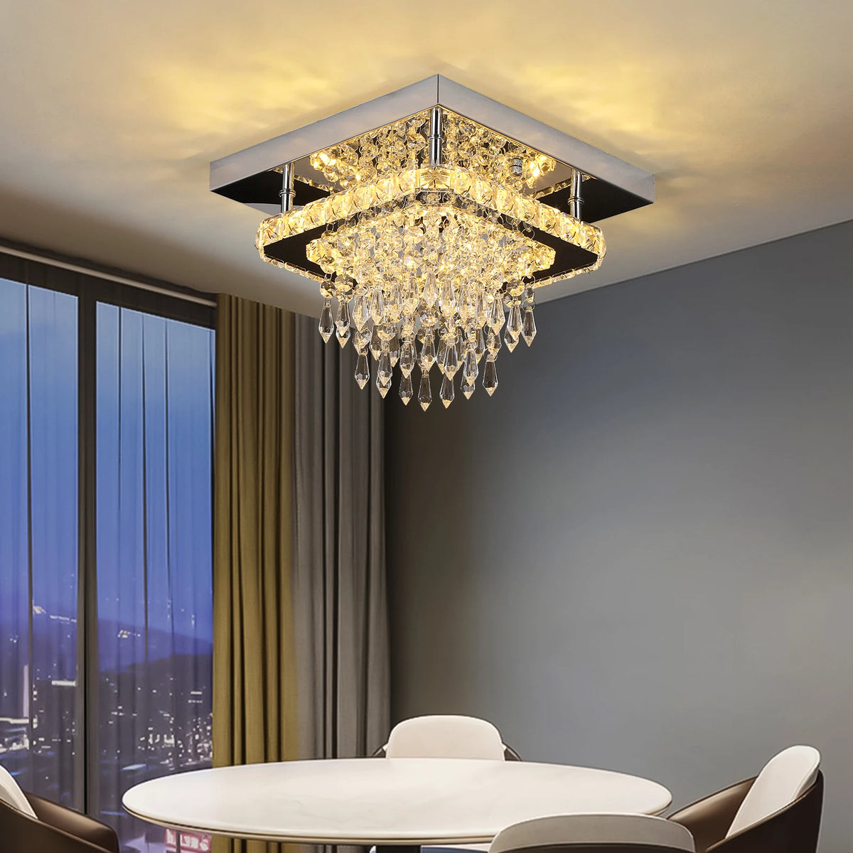 VETRULUS Modern Crystal LED Ceiling Chandelier Pendant Light