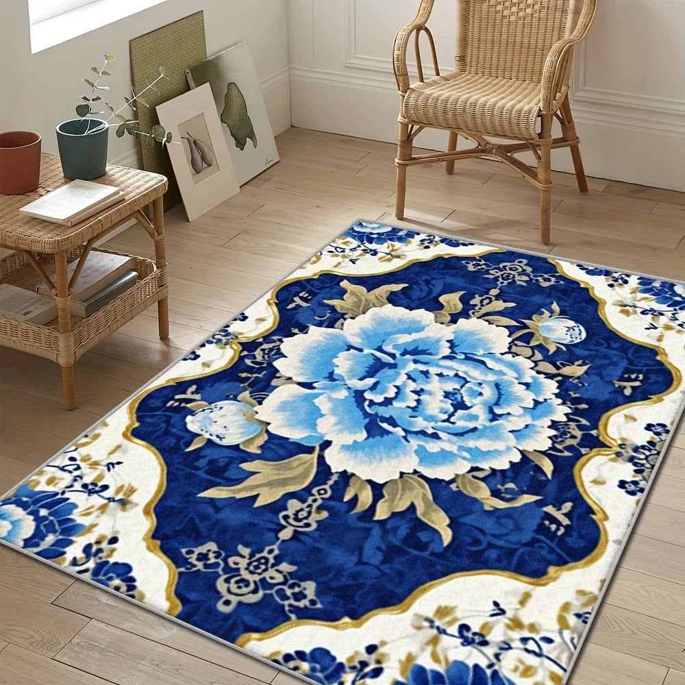 European Vintage Washable Imitation Cashmere Living Room Carpet