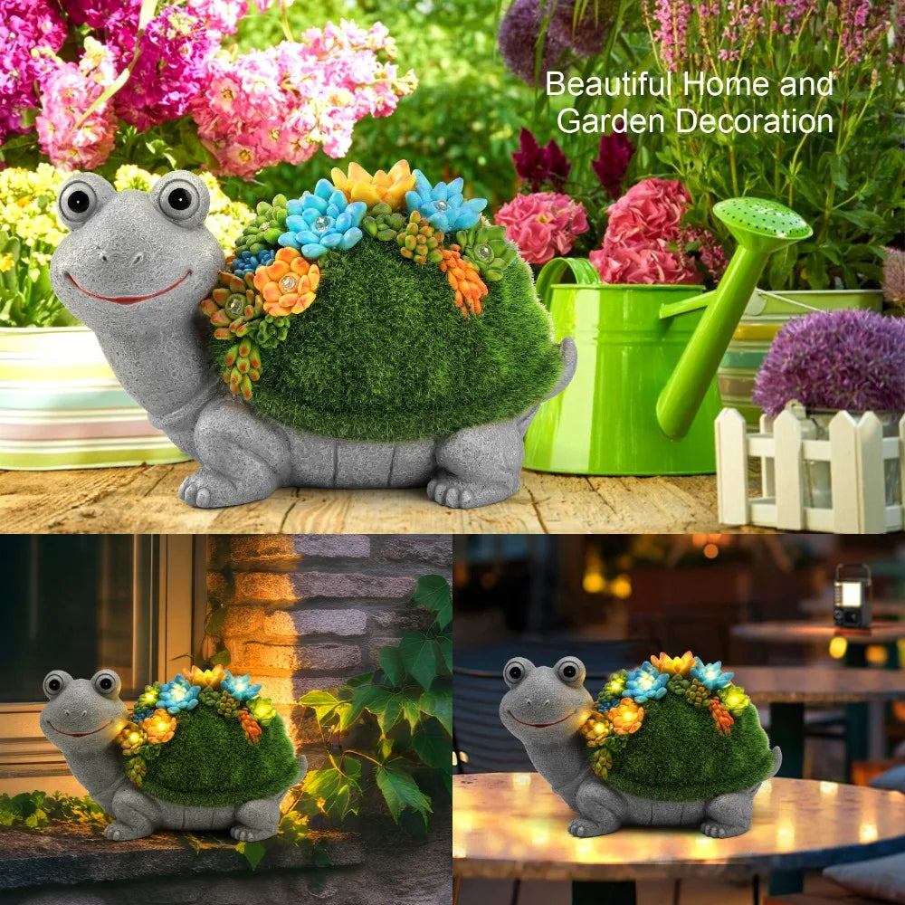 Solar Garden Turtle Statue Light For Outdoor Lawn Decor and Courtyards