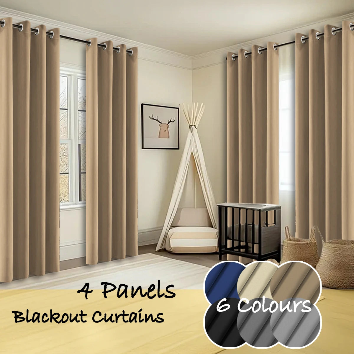 Thermal Insulated Blackout Curtains With Noise Reducing Room Darkening