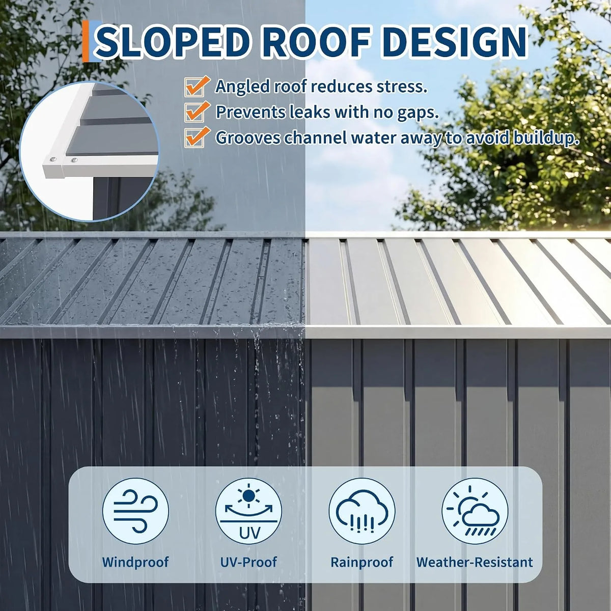 Metal Outdoor Storage Shed for Garden Tools and Patio Equipment
