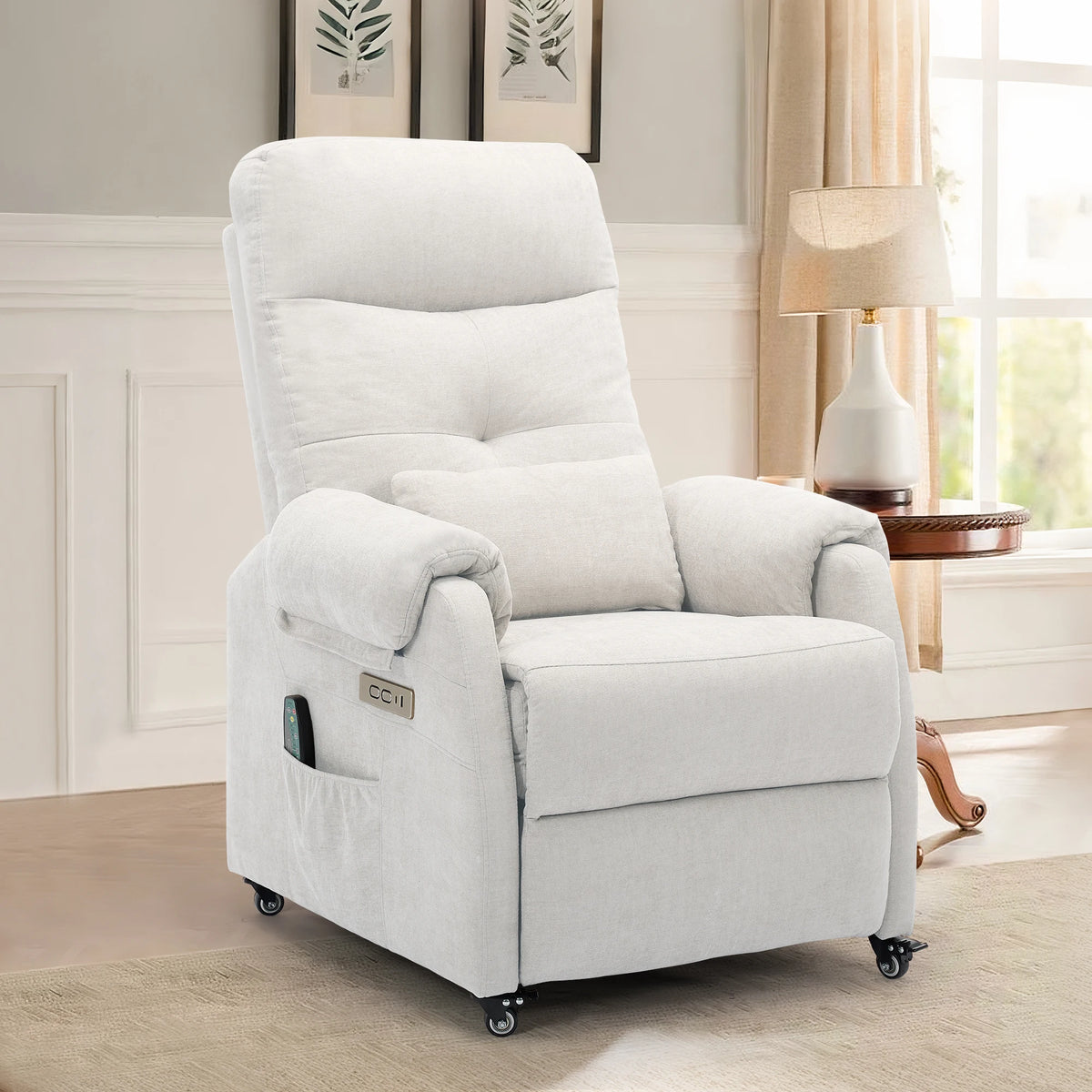 Korser Recliner Chair with Wheels and USB Ports for Home Living