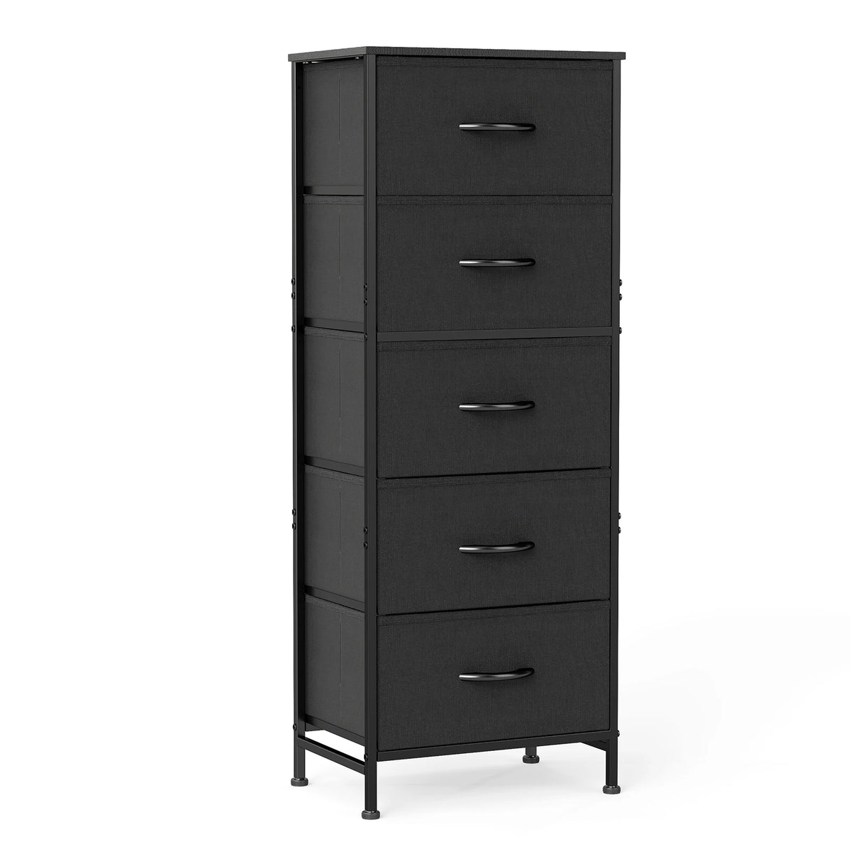 JHK 5 Drawer Fabric Dresser For Bedroom Storage Cabinet