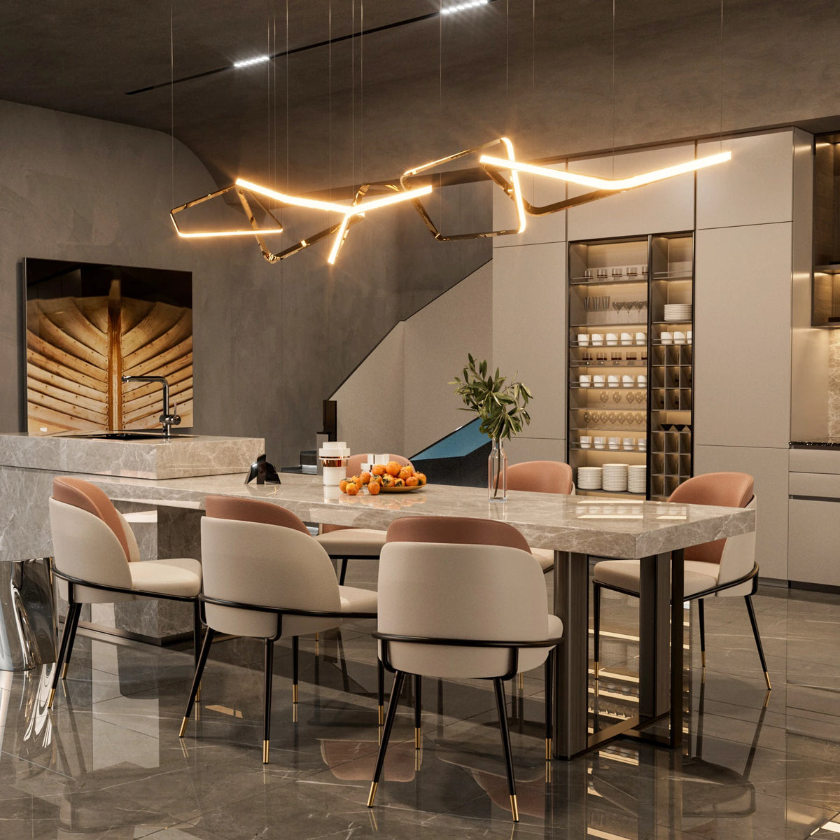 Modern Faux Leather Upholstered Dining Chairs With Padded Backrests