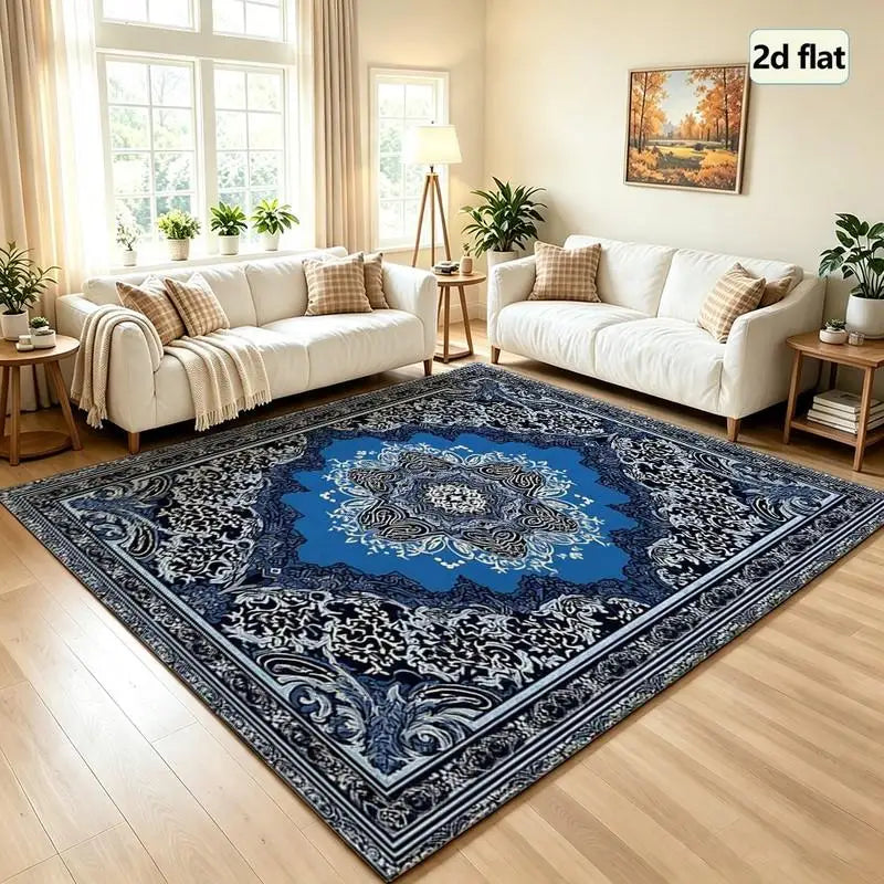 Traditional Oriental Medallion Pattern Area Rug for Living Room Decor