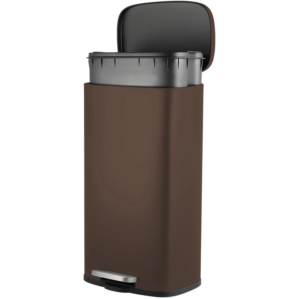 Homfa 30L Stainless Steel Step Trash Can Kitchen Garbage Can W/ Soft Close, Black,White, Silver, Gray, Red