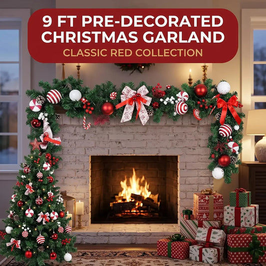 Garvee Artificial Christmas Garland With Pinecones And Berry Accents