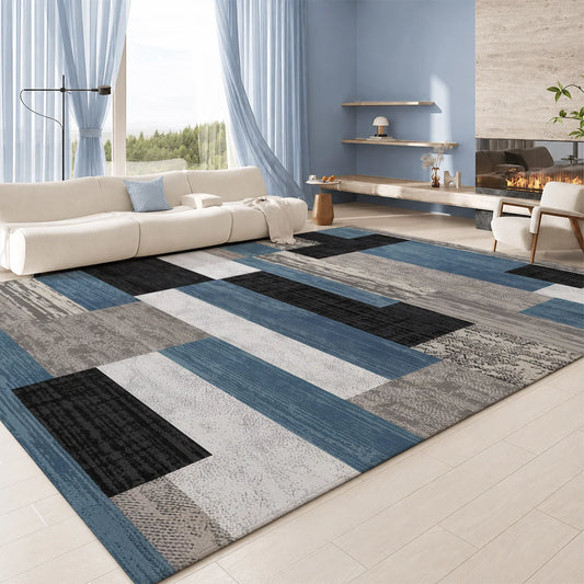 Washable Velvet Low Pile Area Rug With Non Slip Backing