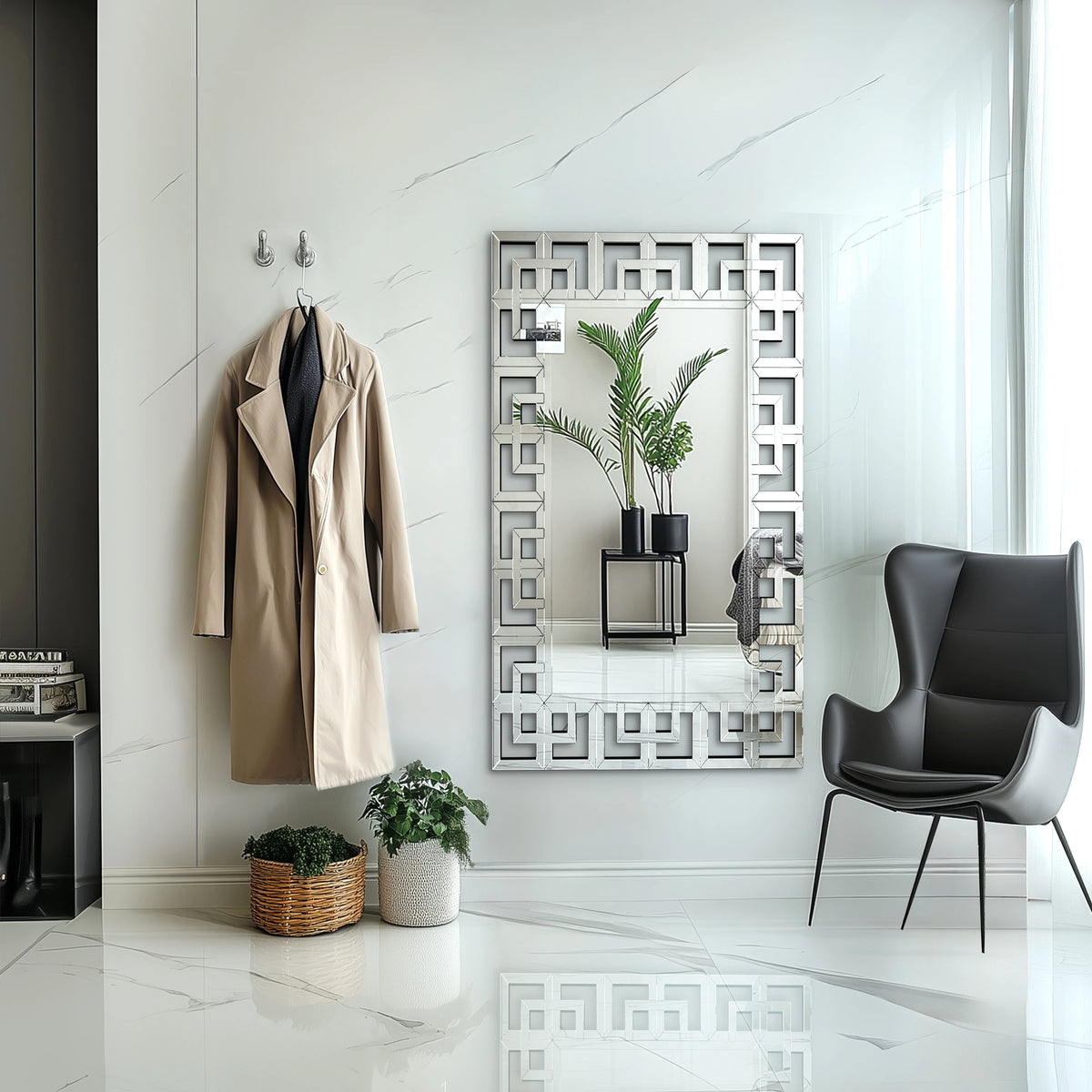 Beveled Glass Venetian Wall Mirror for Living Room and Bathroom