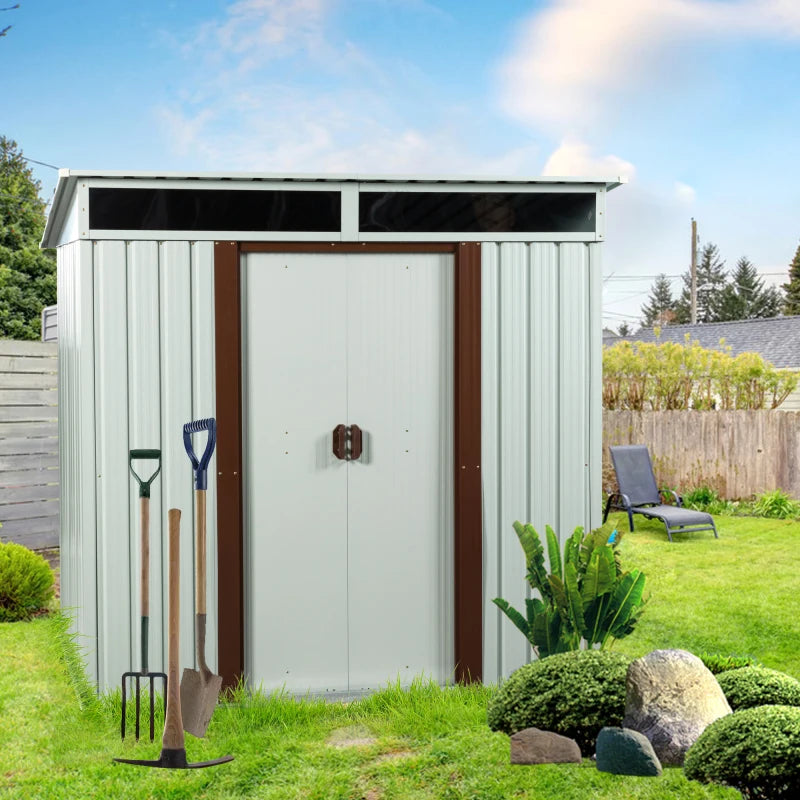 Outdoor Metal Garden Storage Shed With Waterproof Construction