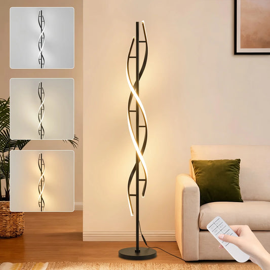 IYUNXI Modern LED Spiral Floor Lamp With Remote Dimming