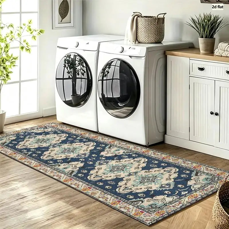 Boho Distressed Medallion Area Rug for Living Room and Home