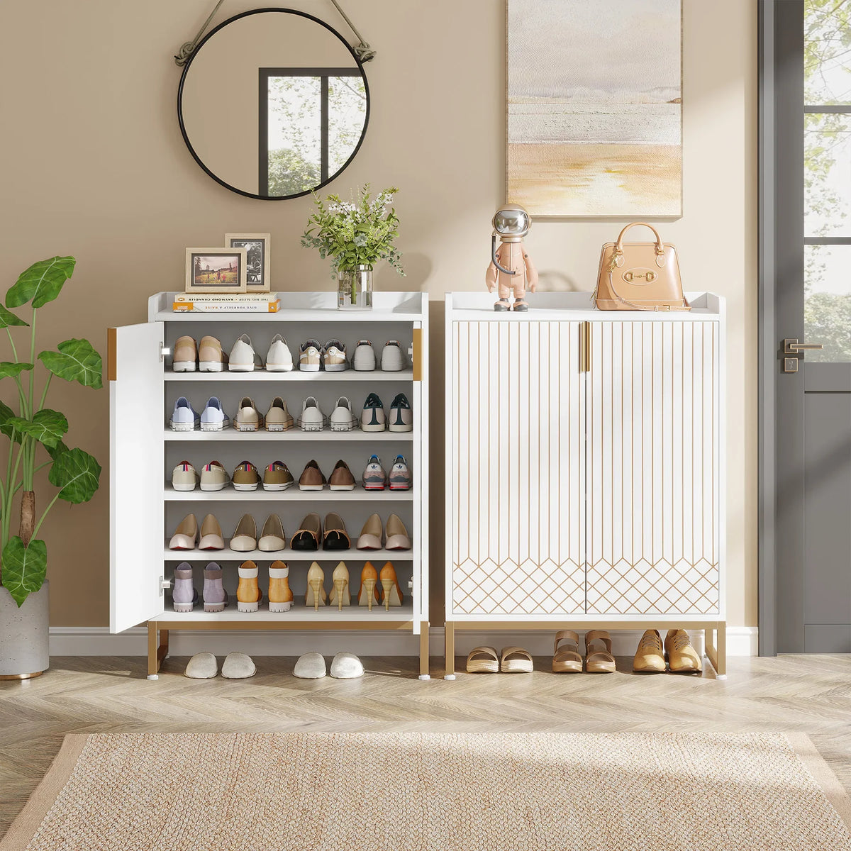 Tribesigns Shoe Storage Cabinet With Doors For Bedroom And Hallway