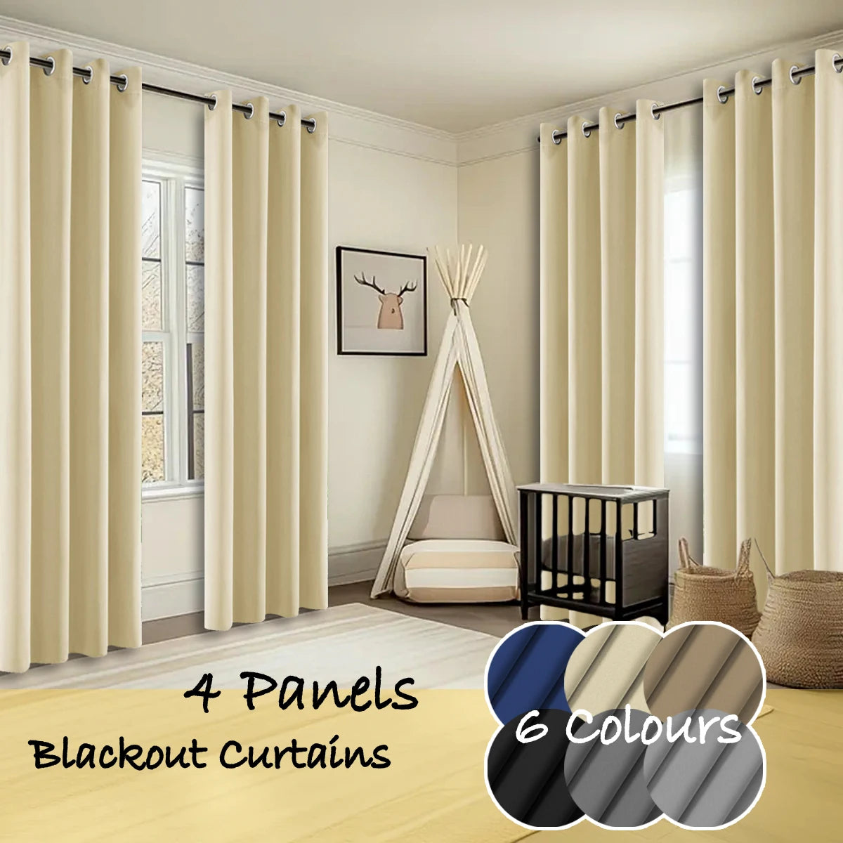 Thermal Insulated Blackout Curtains With Noise Reducing Room Darkening